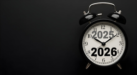 Capture the anticipation of the New Year with a striking image of an alarm clock poised to strike midnight, symbolizing new beginnings and fresh starts.