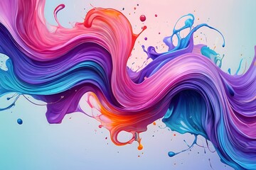 Vibrant Paint Splash - Abstract Fluid Art Background