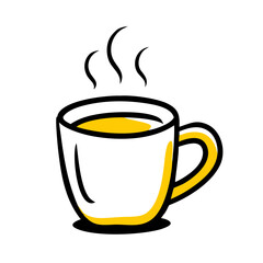 vector clip art coffee mug on white background for web and graphic design