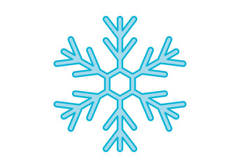 Símbolo de copo de nieve azul claro de invierno