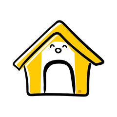 vector clip art dog house on white background for web and graphic design