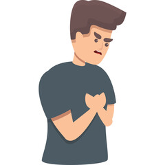 Cartoon Man With Dark Grey T Shirt Angrily Rubbing His Hands Together Expressing Frustration And Disappointment Isolated On White Background Stylized Illustration