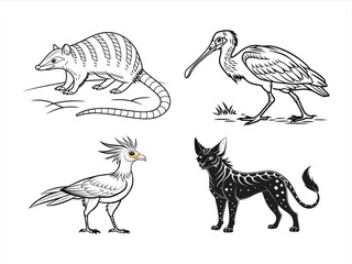 coloring page line art the animal black vector bundle