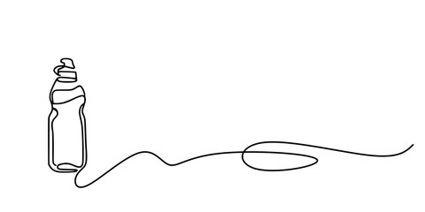 Nourishment in a Single Line, A continuous line drawing of a baby bottle with elegant curves