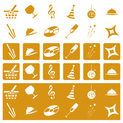 Set of fully editable vector party icons