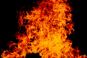 yellow, orange and red Fire flame isolated on background