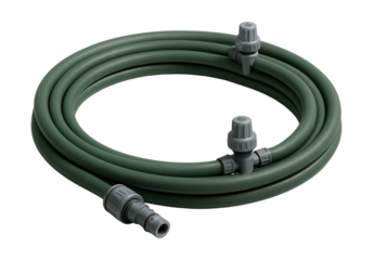Adjustable drip irrigation hose for efficient watering of balcony plants.