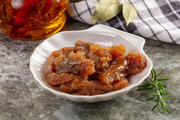 Salted herring fish caviar snack