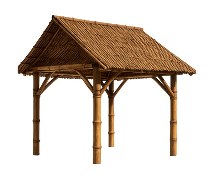 Rustic bamboo gazebo roof, perfect for natural shade and enhancing backyard charm.