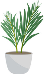 Flat illustration of plant in a pot
