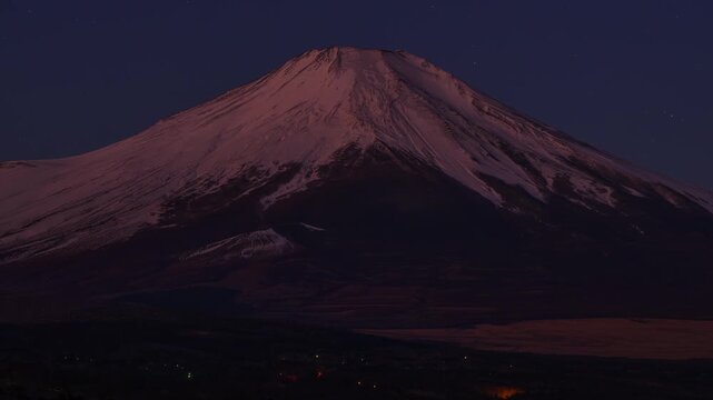 Crimson Fuji Before Dawn &mdash; Silence Meets First Light - 4K SDR