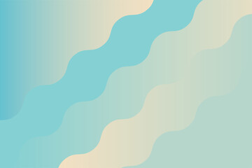Modern vector abstract background featuring soft diagonal wavy bands in tranquil teal, mint, and pale beige gradient colors. Perfect for web design and packaging.