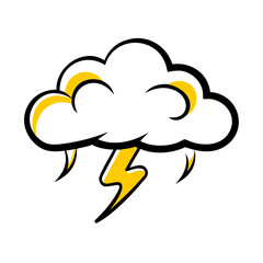 vector clip art storm cloud on white background for web and graphic design