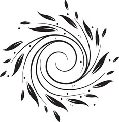 Elegant Floral Swirl Ornament – Decorative Abstract Spiral Pattern Design