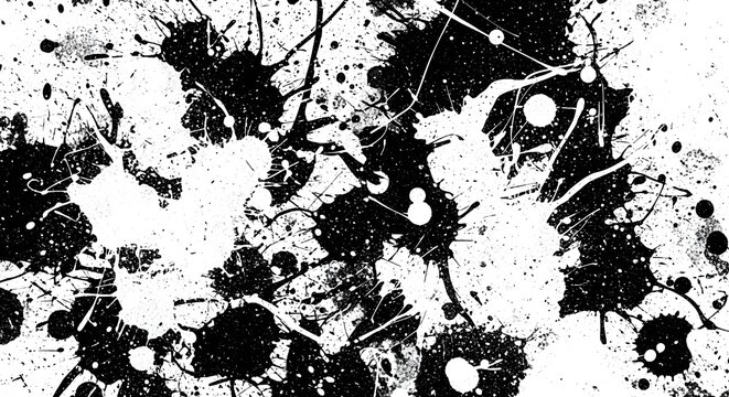 Chaotic ink splatter abstract pattern with bold contrast.