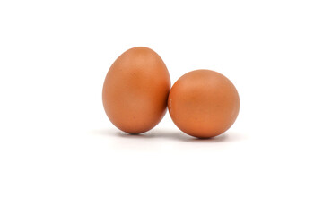 Chicken eggs on a white background have many health benefits such as being rich in quality protein. vitamins and minerals.