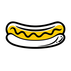 vector clip art hot dog on white background for web and graphic design