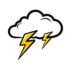 vector clip art lightning cloud for web and graphic design