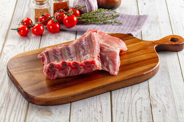 Fresh raw pork ribs for cooking