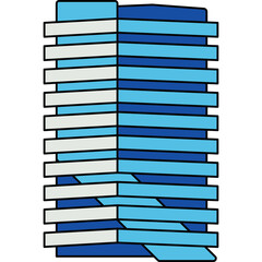 Abstract Building Facade With Geometric Blue And White Horizontal Siding Pattern On Transparent Background Artistic Architectural Design