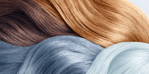 Fototapeta premium Row of hair with different colors