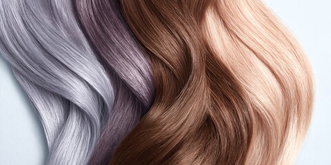 Fototapeta premium Woman's hair is shown in different colors