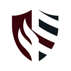 Data Shield with Firewall Flames Transparent Background