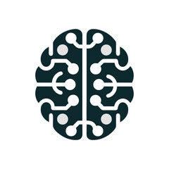 Innovative IT Service Logo Featuring a Brain Variant Transparent Background