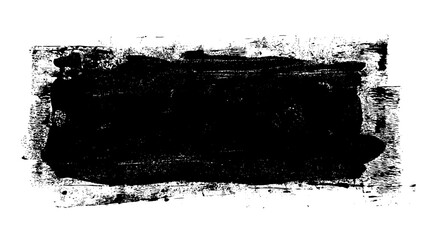 Naklejka na ściany i meble Black roller texture isolated on white background. Ink linocut. Black friday sale banner background. Grunge brush stroke. Hand-drawn artistic element with textured edges. Vector illustration, EPS 10.