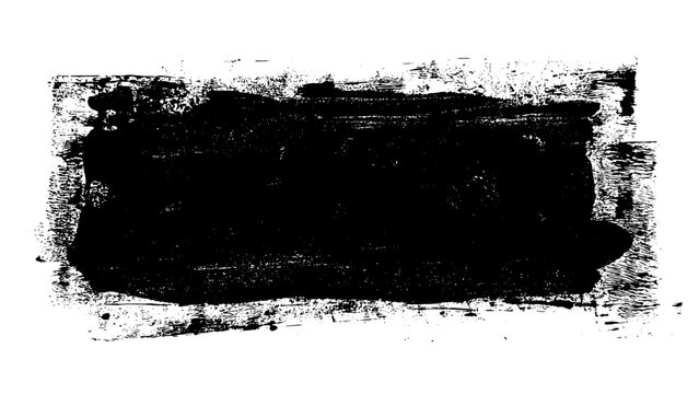 Black grunge frame with white distressed roller paint border vector