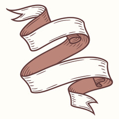 Elegant swirling banner with sepia edges and white center vintage style