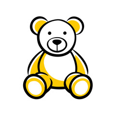 vector clip art teddy bear on white background for web and graphic design