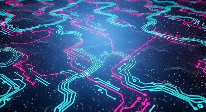 Dise&ntilde;o de fondo de textura de ilustraci&oacute;n de placa de circuito de tecnolog&iacute;a moderna.
 Las olas fluyen.
 Tecnolog&iacute;a de explosi&oacute;n cu&aacute;ntica.
 Conceptos de tecnolog&iacute;as inform&aacute;ticas cu&aacute;nticas.
 Fondo de p