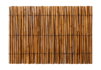 Natural reed fence enhancing the coastal charm of a beach house garden.