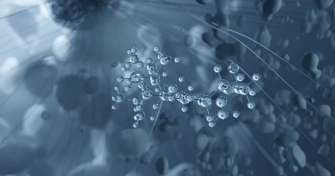 Calcitriol rotating molecular 3d structure ball-and-stick model, looped video active vitamin d
