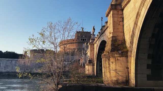 Castel Sant Angelo or Mausoleum of Hadrian in Rome Italy, built in ancient Rome, it is now the famous tourist attraction of Italy. Castel Sant Angelo was once the tallest building of Rome.