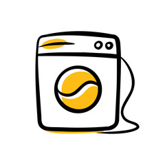 vector clip art washing machine on white background for web and graphic design
