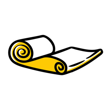 yellow yoga mat rolled out clip art preview