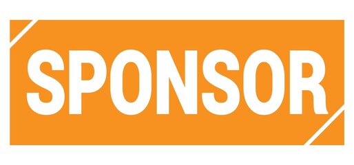 SPONSOR text written on orange stamp sign.