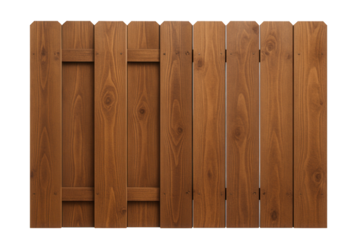 Wooden fence panels for homes, featuring a natural finish for a rustic, warm look.