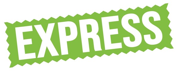 EXPRESS text written on green stamp sign.