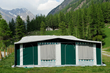 Large family camping tent at a camping