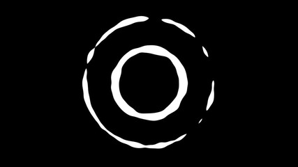 black screen lower case O letter moving  in cartoon circle . 3d animated video in 4k. - Powered by Adobe