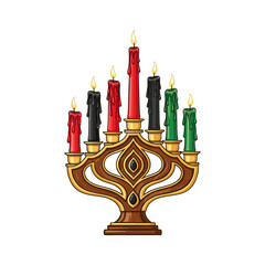 decorative kinara candle holder with white background