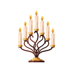 decorative kinara candle holder with white background