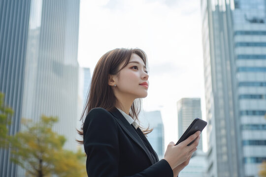 Businesswoman Using Smartphone - Powered by Adobe
