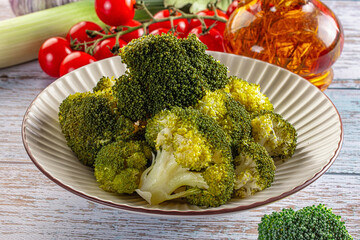 Steamed broccoli cabbage in the boil