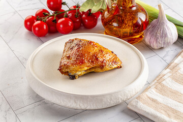 Fried chicken thighs with spices