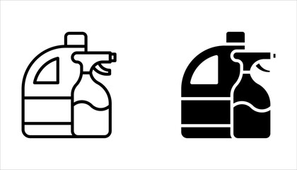 Cleaning products line icon set, grocery store and household vector icon on white background