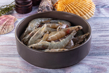 Raw fresh tiger prawn for cooking